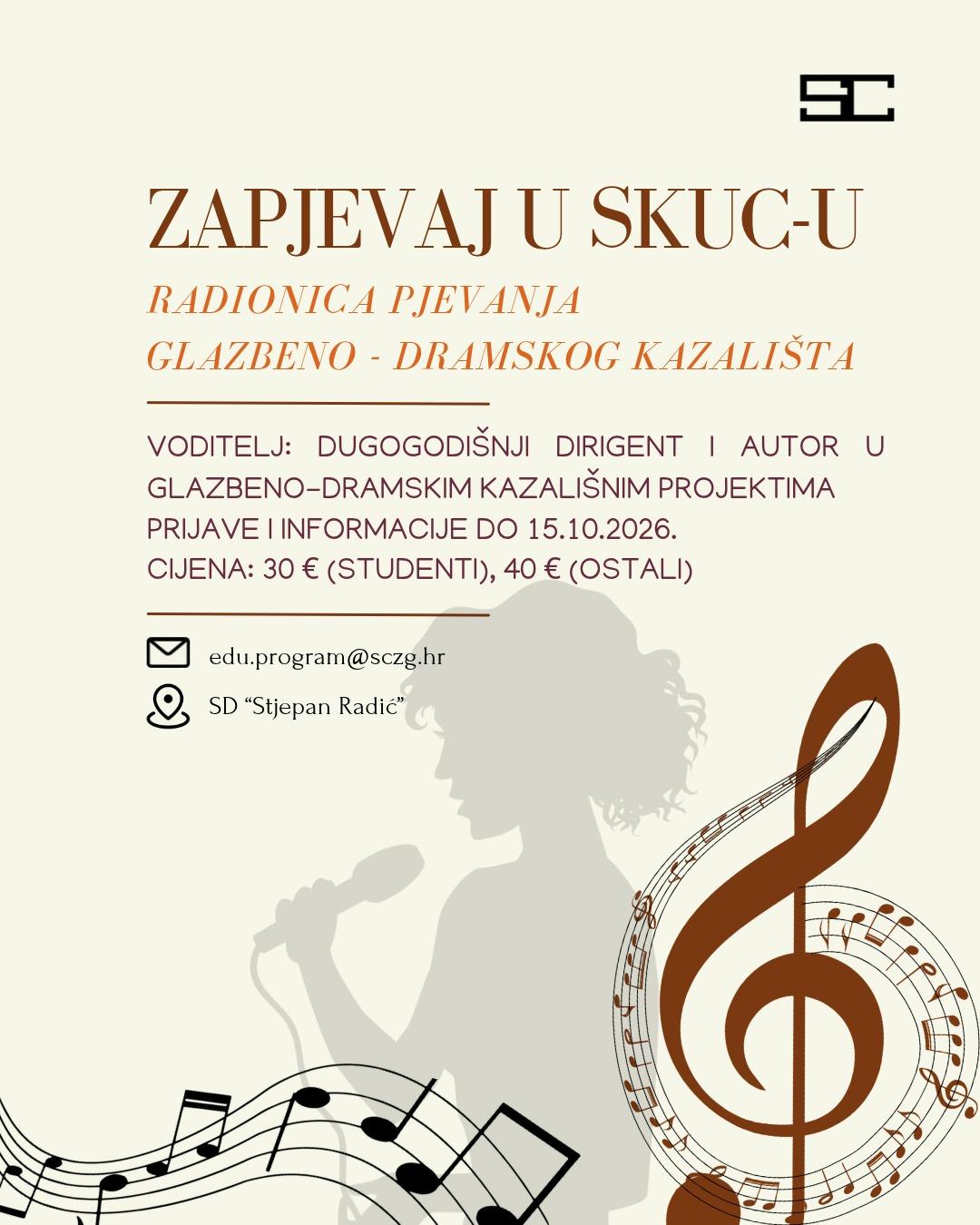 Radionica pjevanja ponovo u SKUC-!
