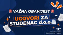 Obavijest o podizanju studentskih ugovora za Studenac d.o.o.